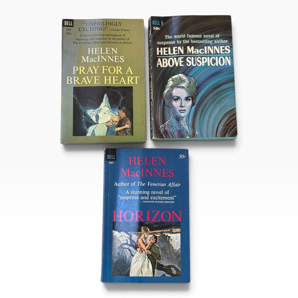 Helen MacInnes Vintage Dell Paperback Lot Above Suspicion Horizon Spy Thriller